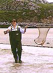 angler with landing net